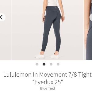 Lululemon In Movement Tight 25” Everlux